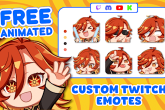draw twitch emotes, chibi emotes, animated emotes, and vtuber emotes for stream