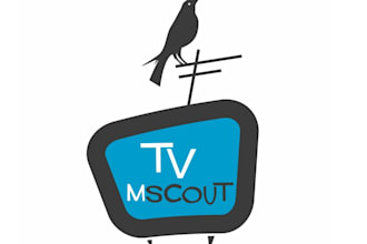 create specially TV logo with hand drawn engraving style