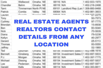 collect real estate agents,realtors email and contact list