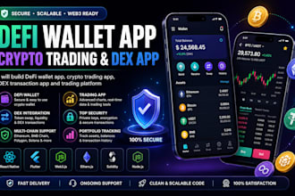 develop defi wallet app, crypto exchange app, dex mobile app