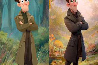 make a disney cartoon portrait art for you
