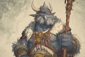 design unique male dnd character art for your project