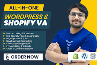 be your monthly shopify and wordpress VA