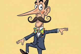 draw a funny caricature with my style