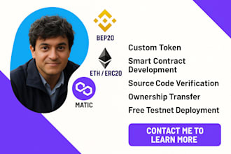create custom erc20, ethereum, binance, polygon, base token smart contract