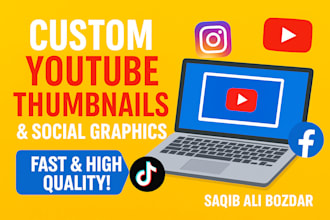 create custom youtube thumbnails and social graphics