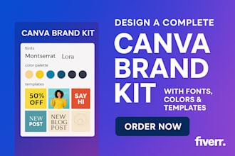create a complete canva brand kit with fonts, colors and editable templates