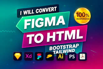 convert figma to html, psd to html bootstrap 5 tailwind css