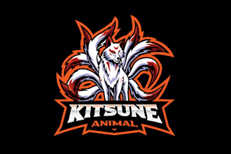 design fantastic kitsune mascot logo