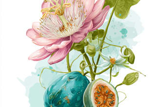 create a botanical illustration of plants and flowers