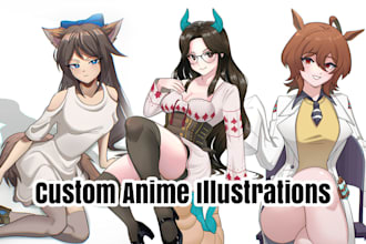 do beautiful nsfw anime art illustration of a character of your desire