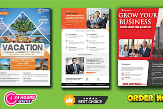 design brochure, poster, door hanger or motion flyer