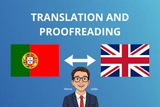 translate and proofread english to european portuguese