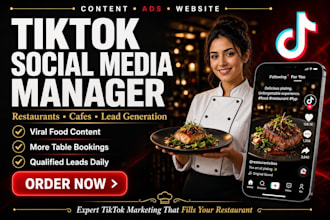 do tiktok social media manager  lead generation website for restaurants and cafe