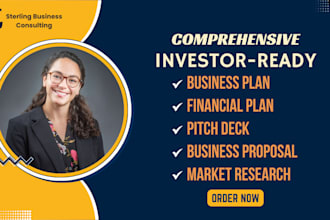 create a professional business plan, pitch deck, and financial plan