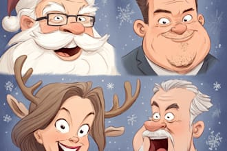 draw christmas cartoon caricature