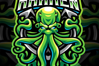 make awesome octopus  mascot logo