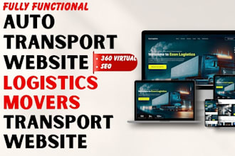build modern auto transport website logistics transport movers website