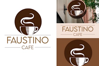 design creative minimalist cafe and coffee shop logo