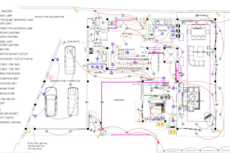 create detailed electrical lighting layouts and boq using autocad
