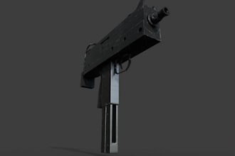 detail realistic gun,mac11 gun,grip,fps asset,3d pistol sculpt,short gun render