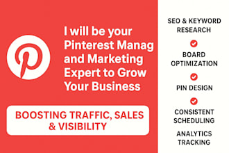 be your pinterest manager, marketing expert to grow your business