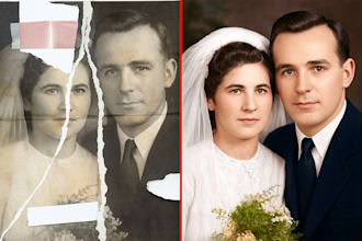 restore old photos repair retouch enhance and colorize