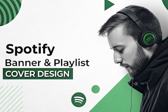 design spotify banner playlist cover and podcast art