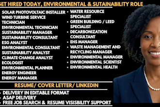 write ats resume for solar pv installer, esg, renewable energy, environmental