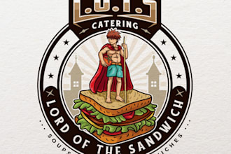 create a custom classic food restaurant logo with mascot
