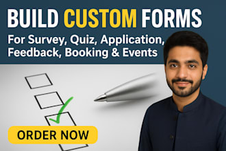 build custom forms for survey, quiz, application, feedback, booking and events
