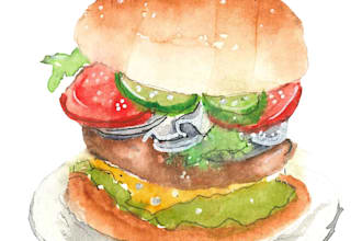 paint watercoloured food illustrations