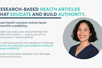 write science based health and wellness blog articles