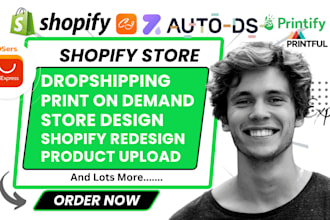 setup shopfiy dropshipping autods, dsers, cj, zendrop, shopify printful printify