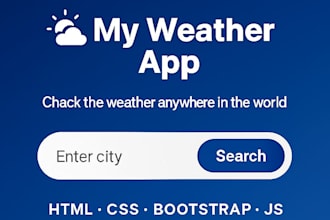 build a responsive weather app using HTML, CSS, bootstrap and js