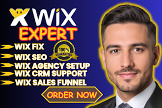 create wix sales funnels, agency setup, wix fixes, CRM and SEO