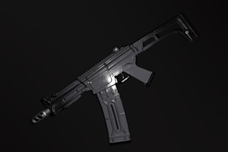 3d gun model,assault rifle,military gun,sci fi,shooter game asset,firearm render