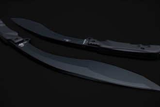 detail 3d curve knife, combat knife,blade,bayonet knife, dark blade combat asset