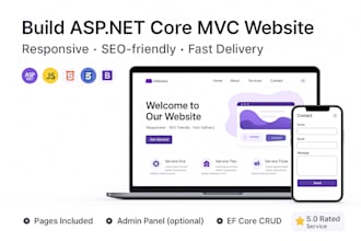 build a responsive net core mvc website with bootstrap