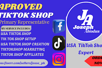 create setup and manage USA tiktok shop with approval support