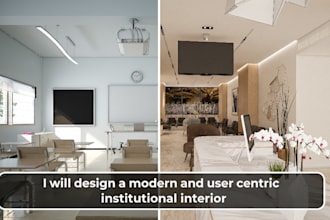 design a modern and user centric institutional interior