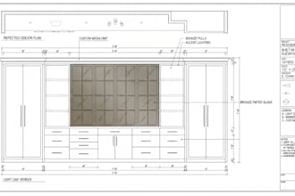 do detailed shop drawing, millwok joinery section elevation for interior design