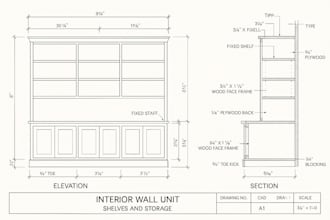 do joinery shop drawings millwork sections elevation for your interior design