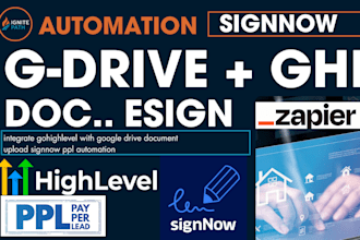 integrate gohighlevel with google drive document upload signnow ppl automation