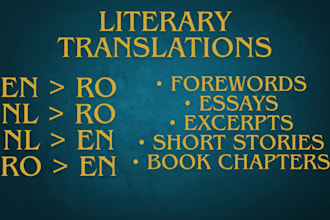 translate literary works in english, romanian, and dutch