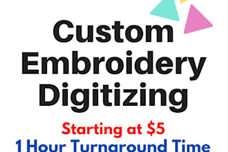 digitize logo into embroidery digitizing in dst pes dst and ofm in 1 hour