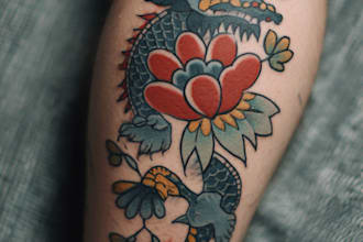 draw a custom tattoo design as a tattoo artist