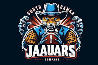 create amazing south alabama jaguars logo design for you in 12 hours