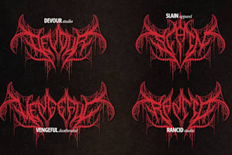 design death metal font, black metal font logo