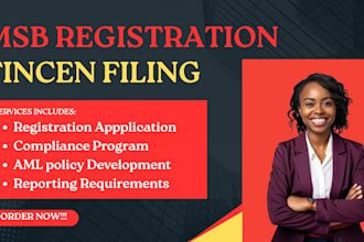 register msb license with fincen, US llc formation, boi report and aml compiance